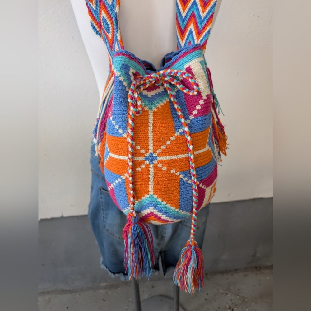Wayuu Hand-Crochet Bohemian Hippie Crossbody Boho Bag